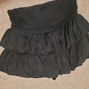 Black ruffle skirt
